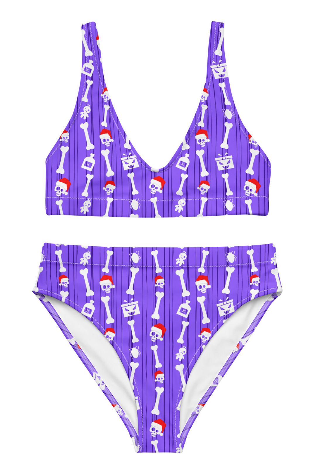 "Bone Daddy Claws" Recycled high-waisted bikini