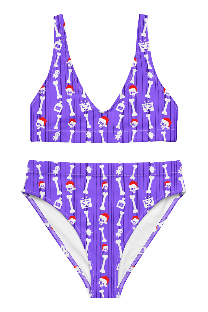 "Bone Daddy Claws" Recycled high-waisted bikini