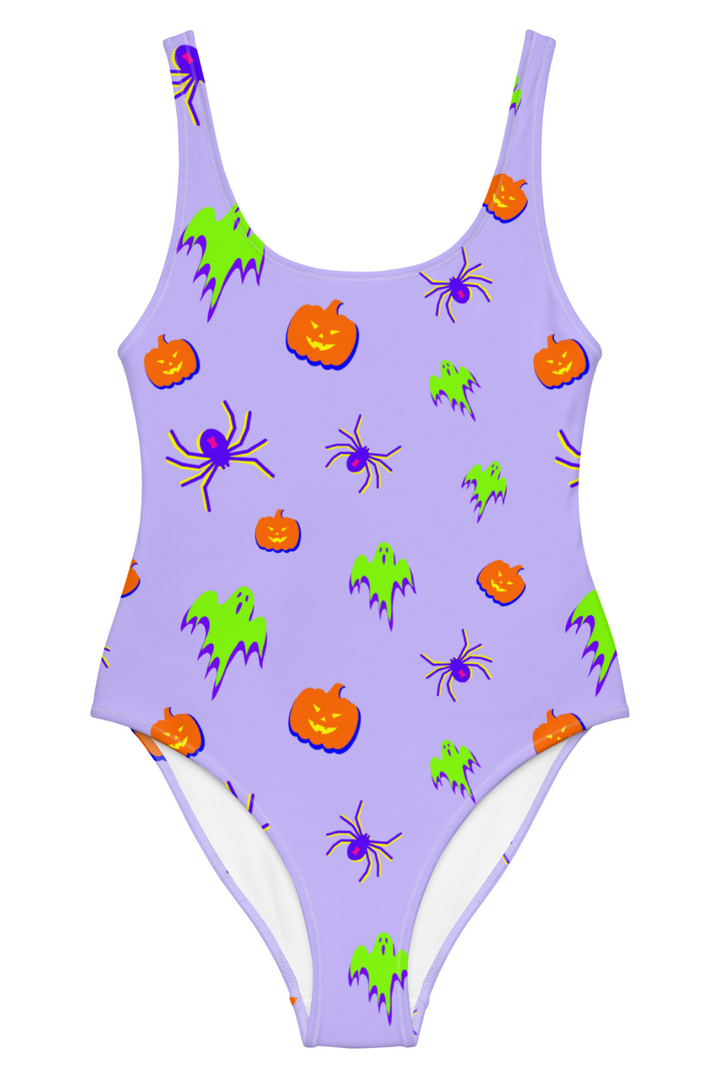 "All Tricks No Treats" One-Piece Swimsuit