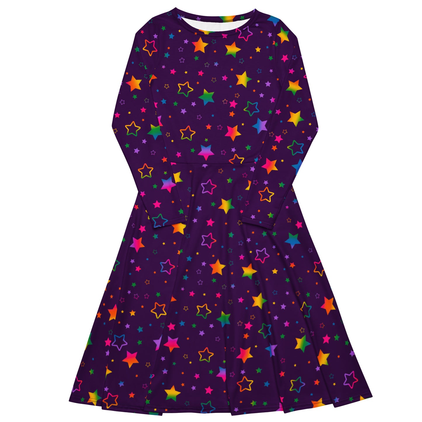 "The Superstar" All-over print long sleeve midi dress