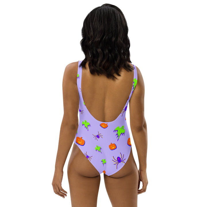 "All Tricks No Treats" One-Piece Swimsuit