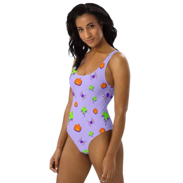 "All Tricks No Treats" One-Piece Swimsuit