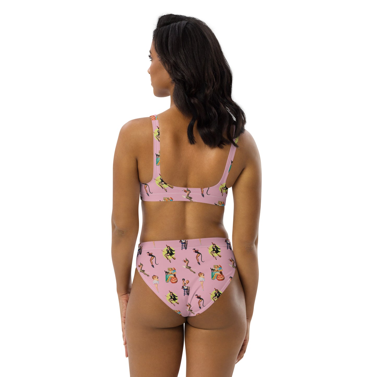 "Spooky Betties" Recycled high-waisted bikini
