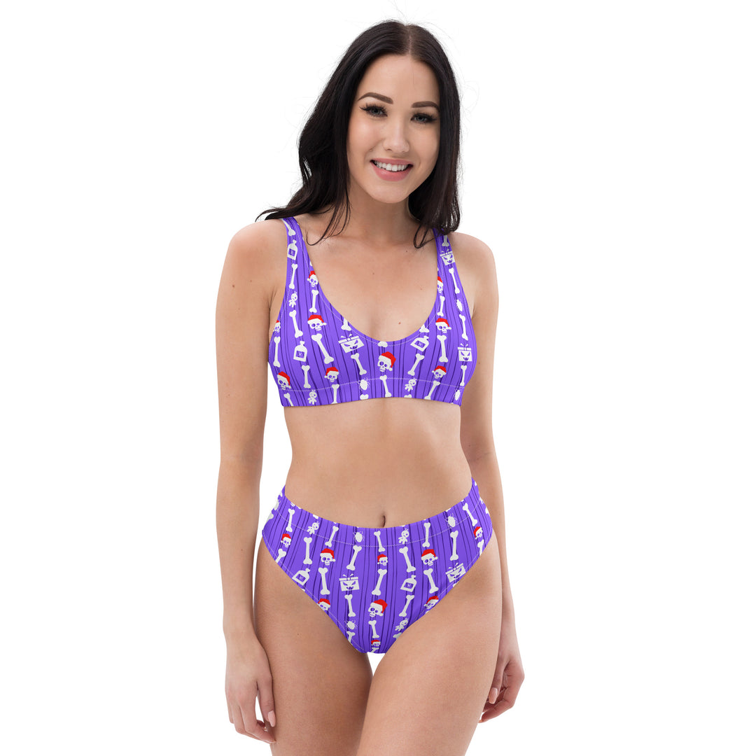 "Bone Daddy Claws" Recycled high-waisted bikini