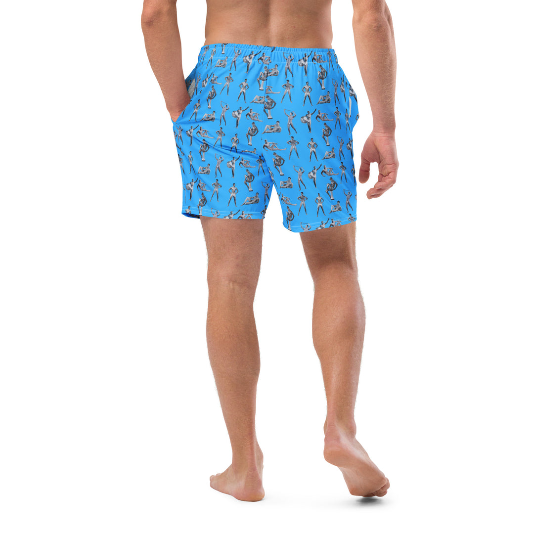 "Beefcake Beach Bikini Bingo" Men's swim trunks