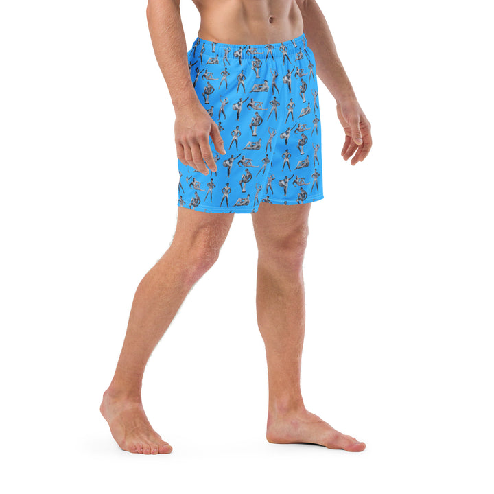 "Beefcake Beach Bikini Bingo" Men's swim trunks