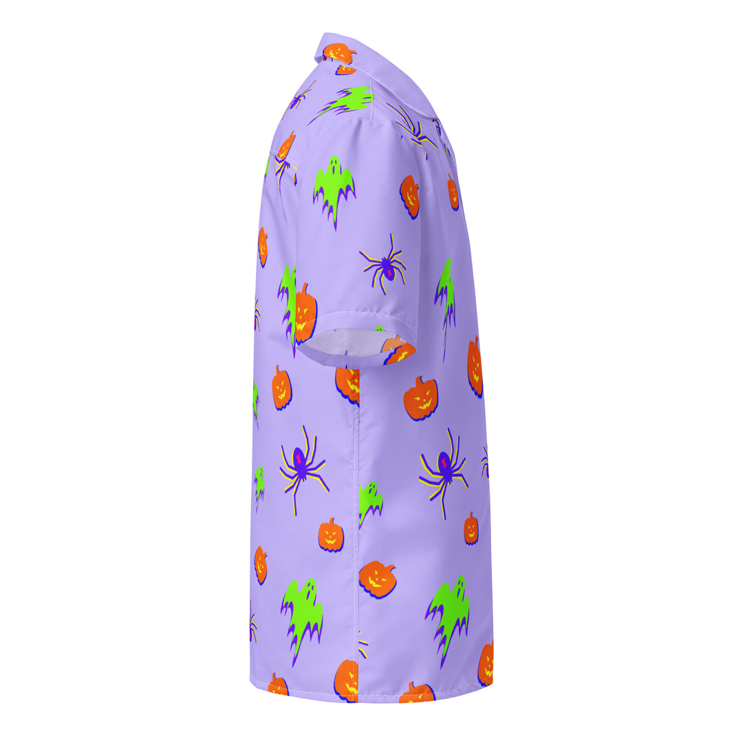 "All Tricks No Treats" button shirt
