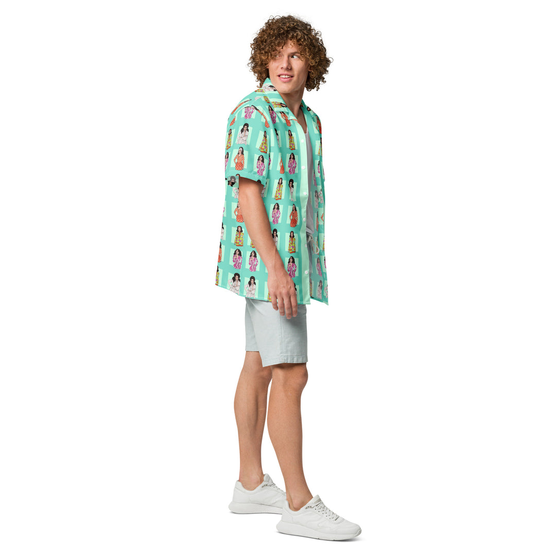 "The Flashing Girl" button shirt