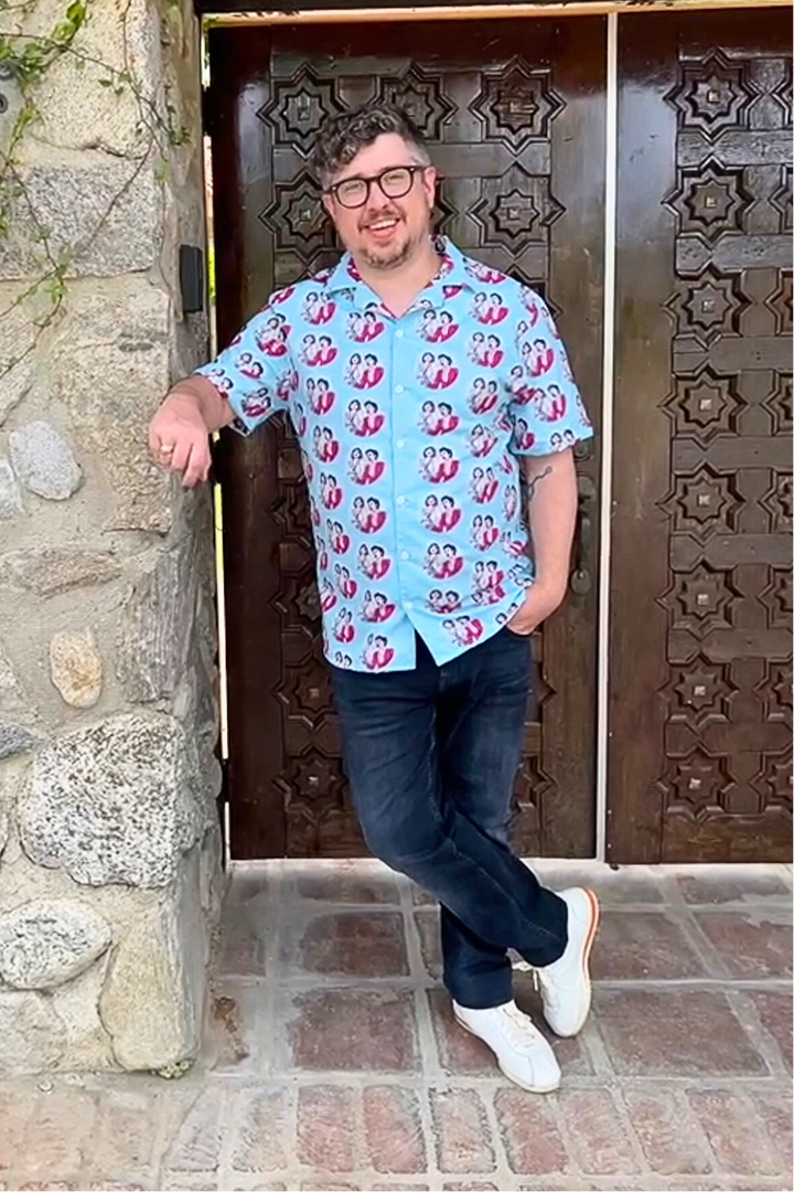 "Happy Daze" button shirt