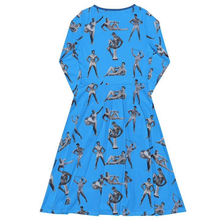Beefcake Beach Bikini Bingo All-over print long sleeve midi dress