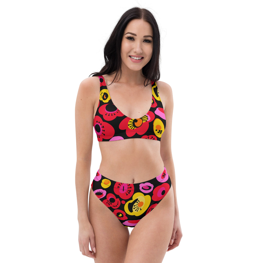 "The Poppy" Recycled high-waisted bikini