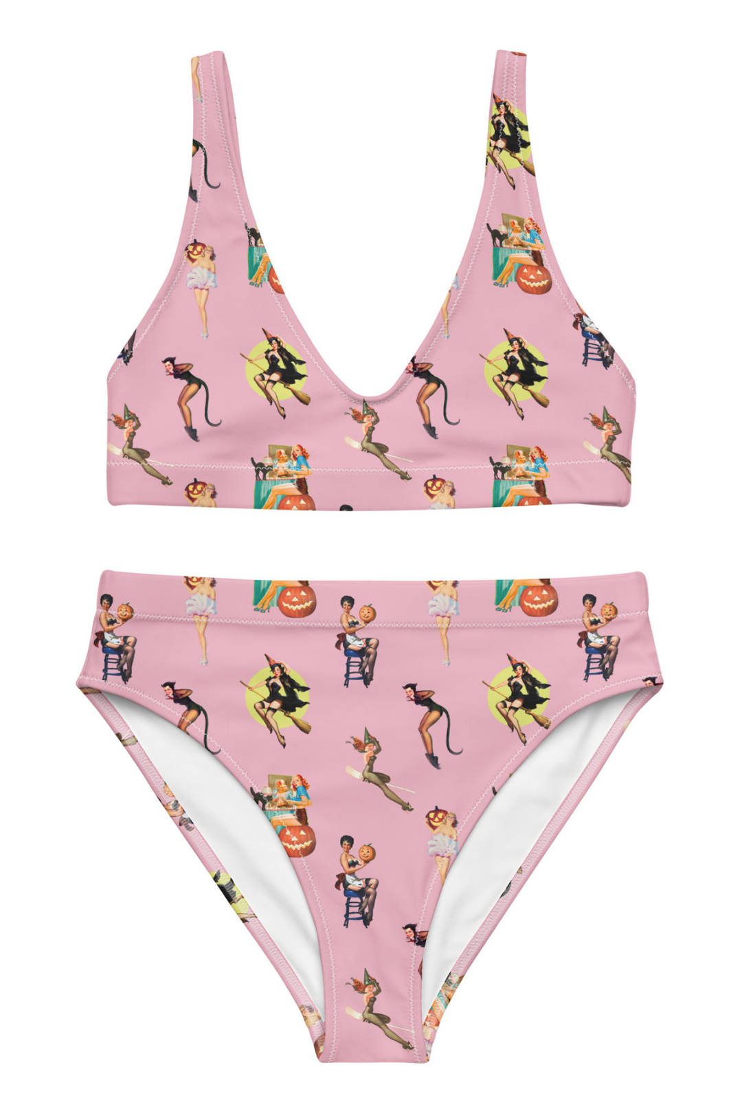 "Spooky Betties" Recycled high-waisted bikini