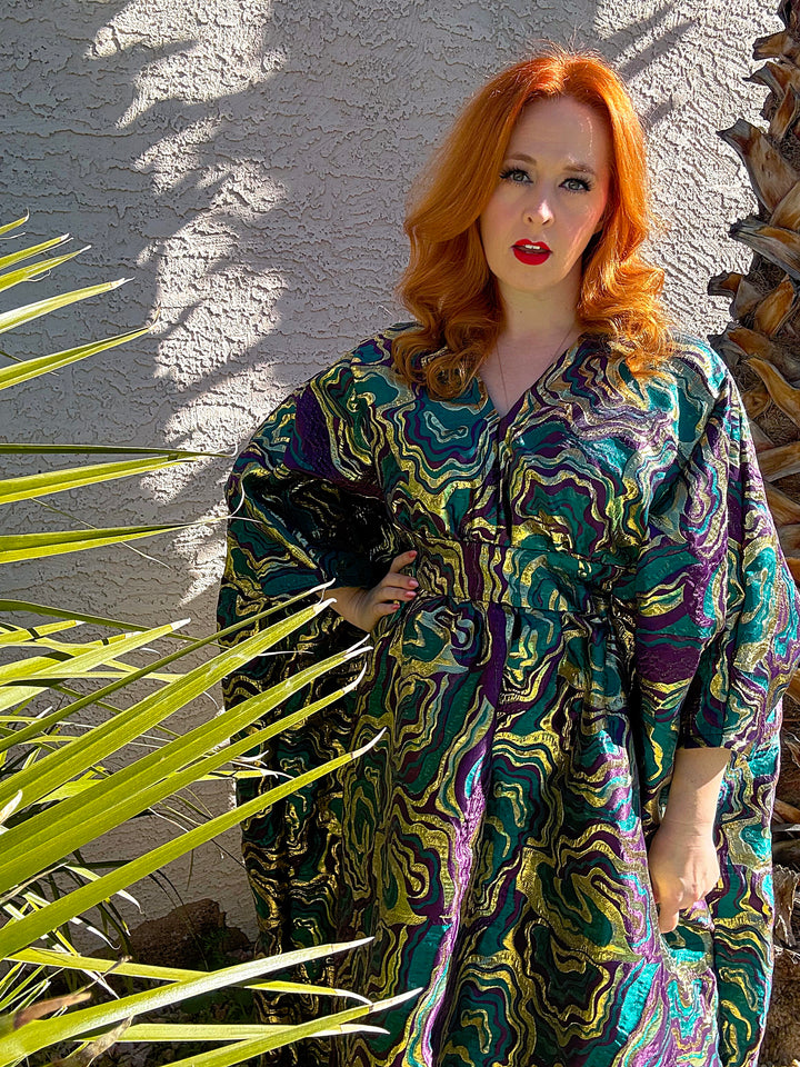 “The Malachite Maven” Brocade Caftan