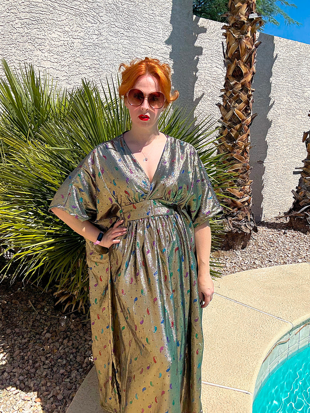 Sample Sale #24: 60s Gold Silk Lamé S/M Deep V