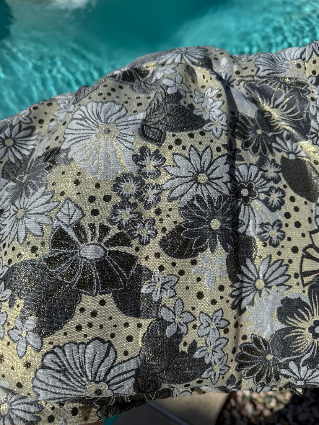 Sample Sale #3: Gold & Silver Brocade S/M short & 2X Full length