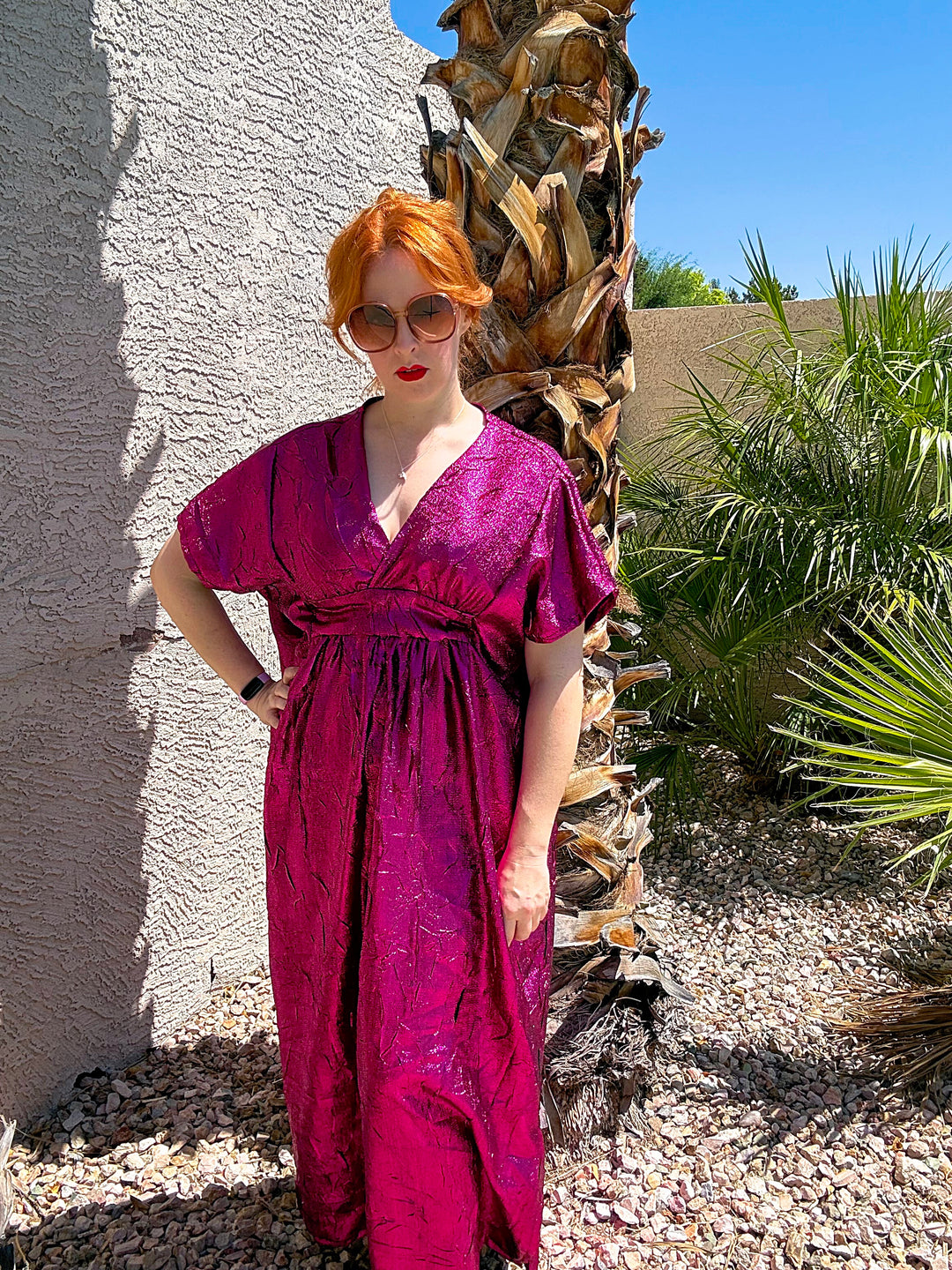 Sample Sale #1 Magenta Lamé S/M DEEP V
