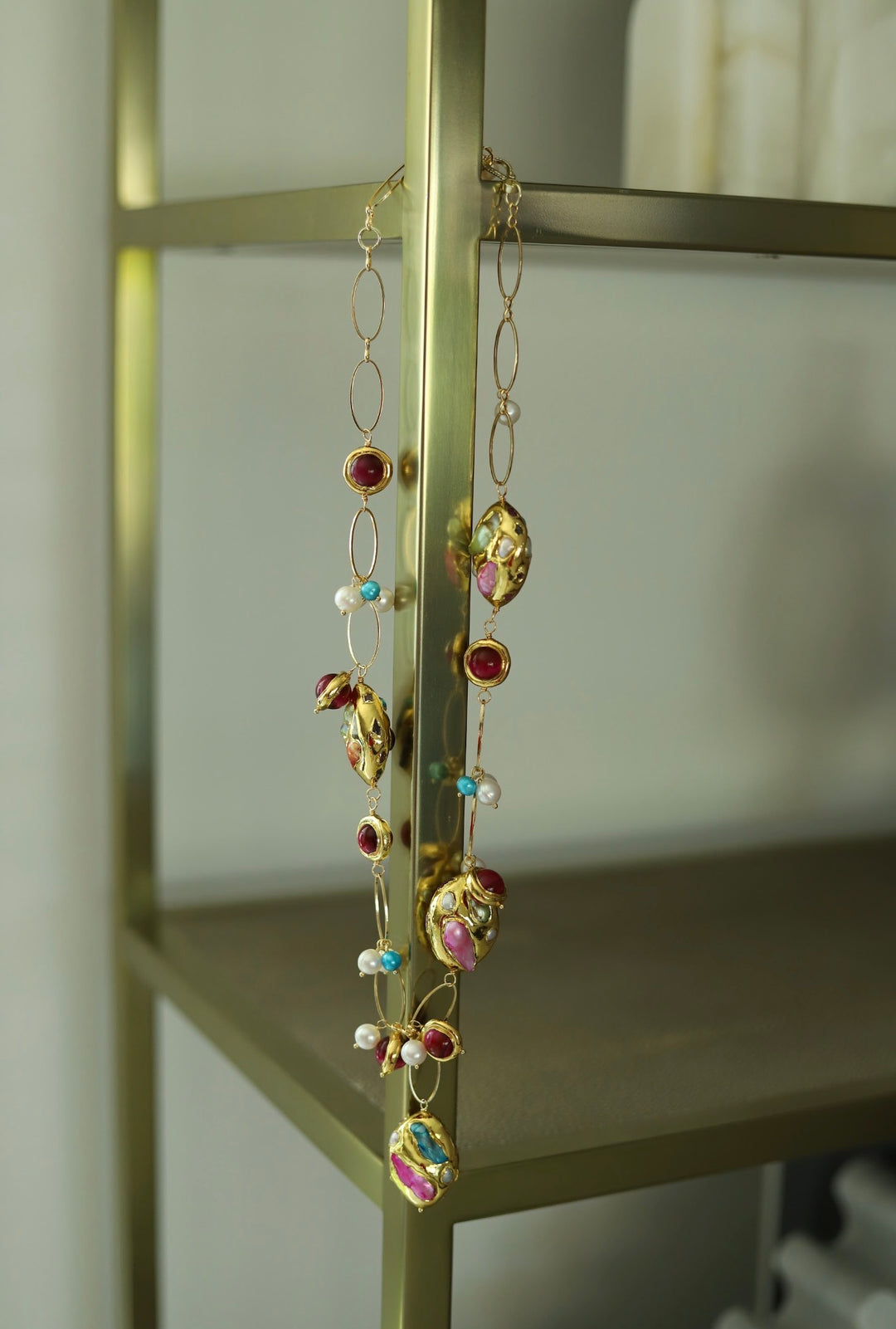 Chunky Pearl & Gem Necklace