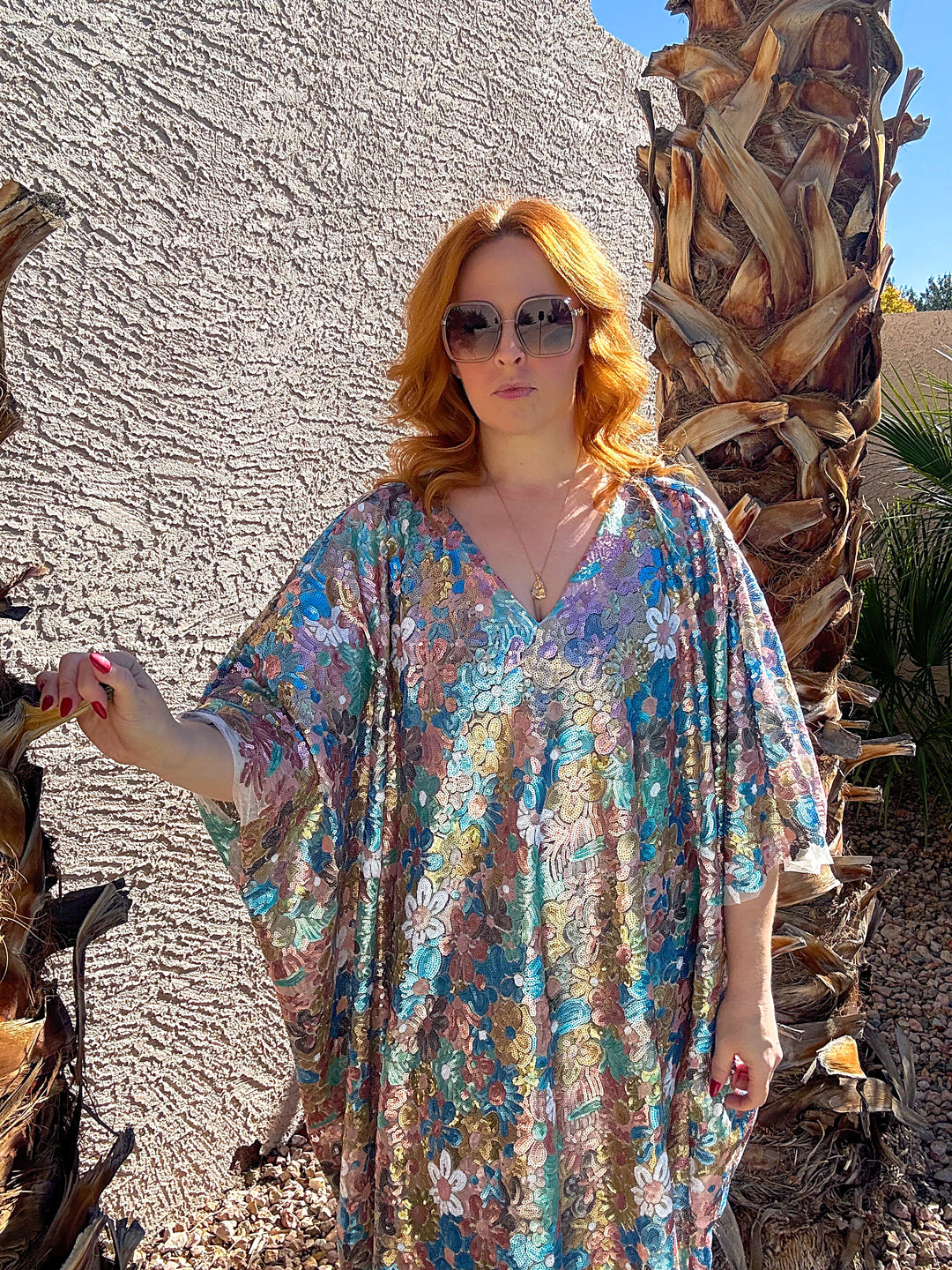 Sample Sale #20 Rose Gold Flower Sequin Ultra Lounge Unlined