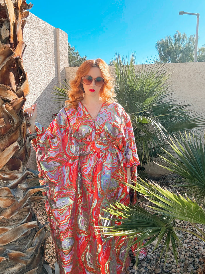“The Citrus Squeeze” Brocade Caftan