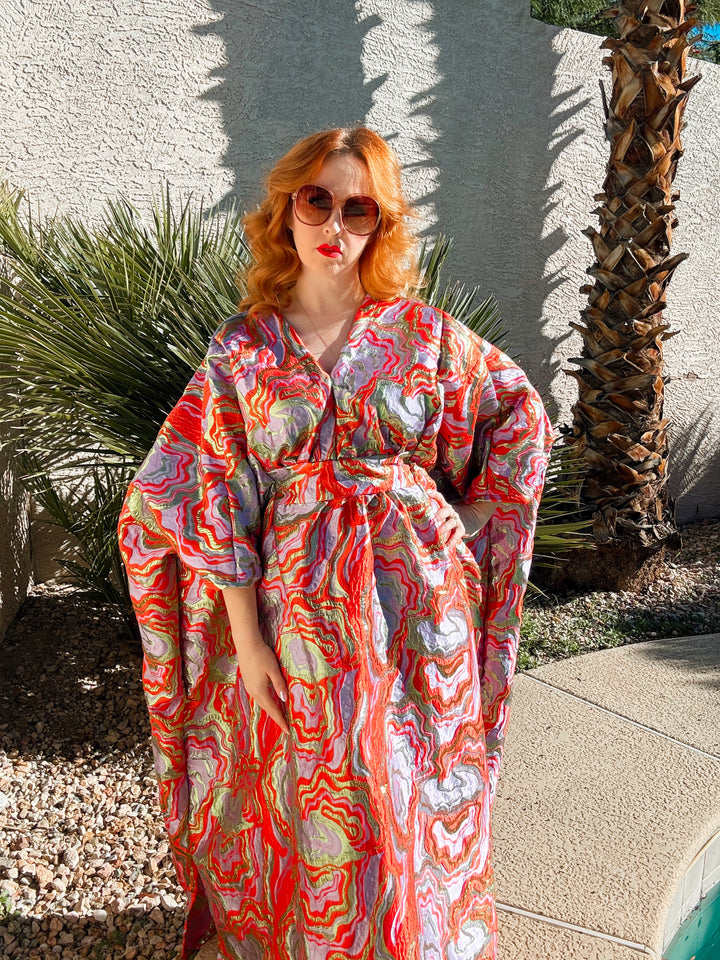 “The Citrus Squeeze” Brocade Caftan