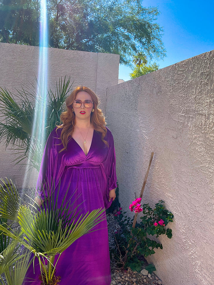 'The Bougainvilla Babe' Velvet Caftan