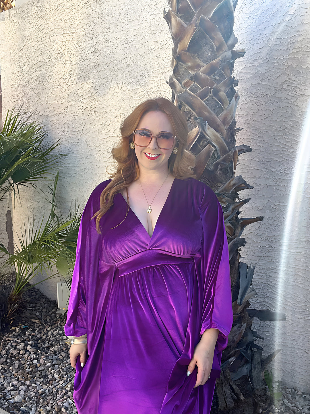 'The Bougainvilla Babe' Velvet Caftan