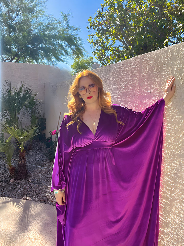 'The Bougainvilla Babe' Velvet Caftan