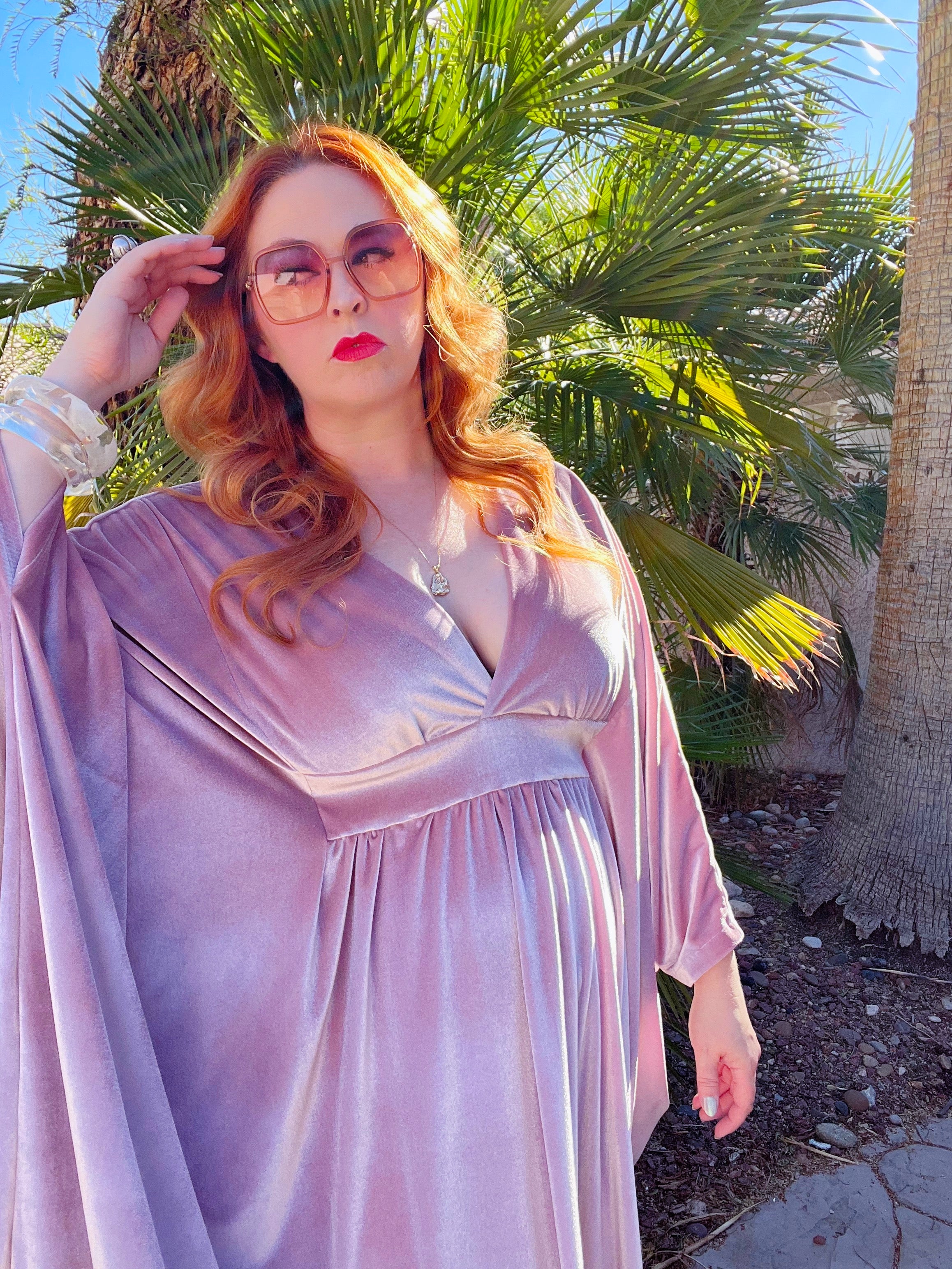 'The Ramblin' Rose' Velvet Caftan – Lauren of Palm Springs