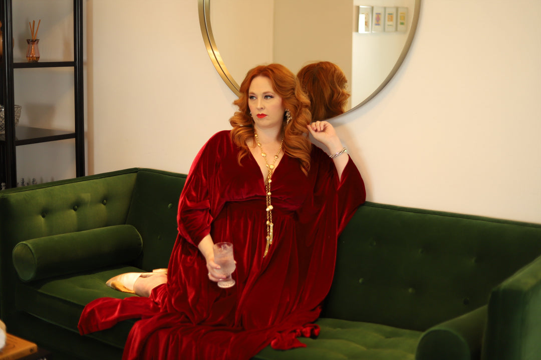 “The Red Hot” Velvet Caftan