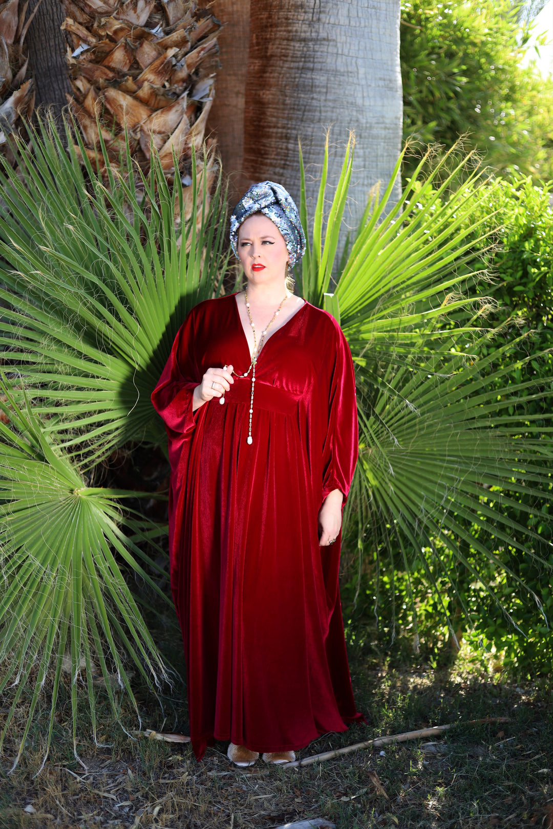 “The Red Hot” Velvet Caftan