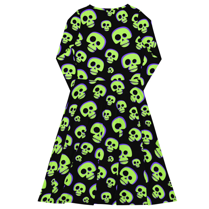 "The Zombie" All-over print long sleeve midi dress