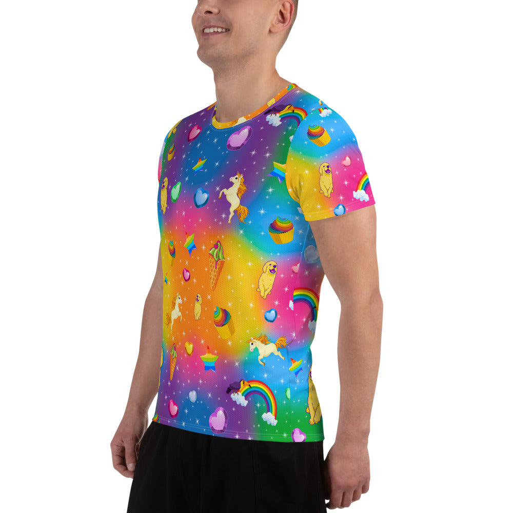 "Y2K Vibez" All-Over Print Men's Athletic T-shirt