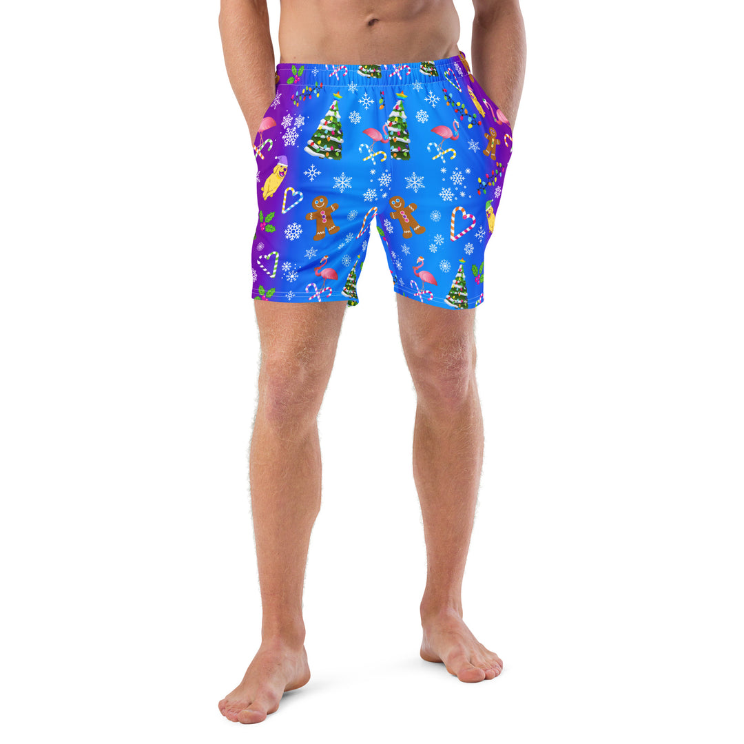 "Holly Jolly Y2K" Men's swim trunks