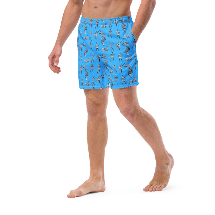 "Beefcake Beach Bikini Bingo" Men's swim trunks