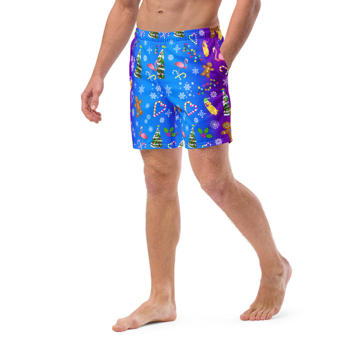 "Holly Jolly Y2K" Men's swim trunks