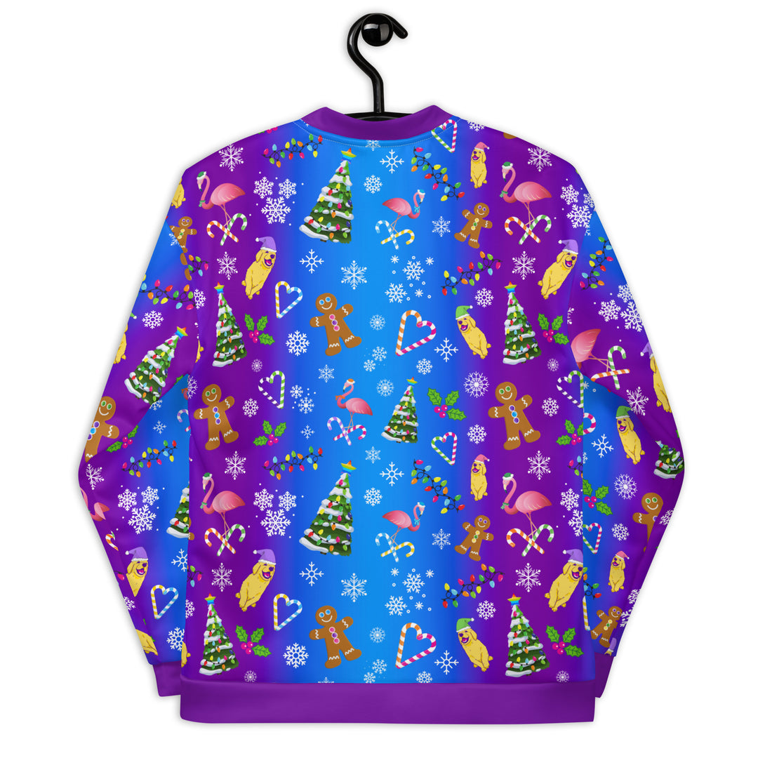 "A Holly Jolly Y2K" Unisex Bomber Jacket