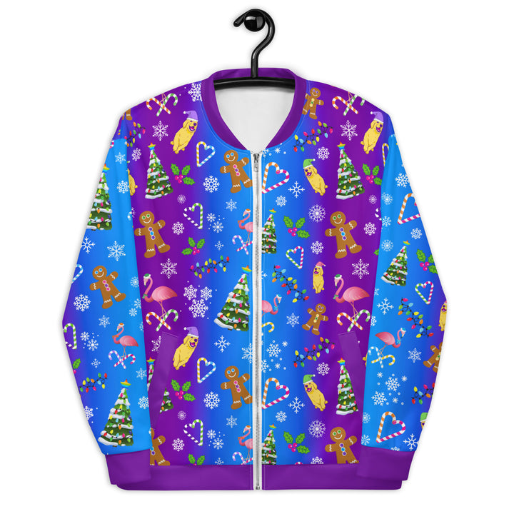 "A Holly Jolly Y2K" Unisex Bomber Jacket