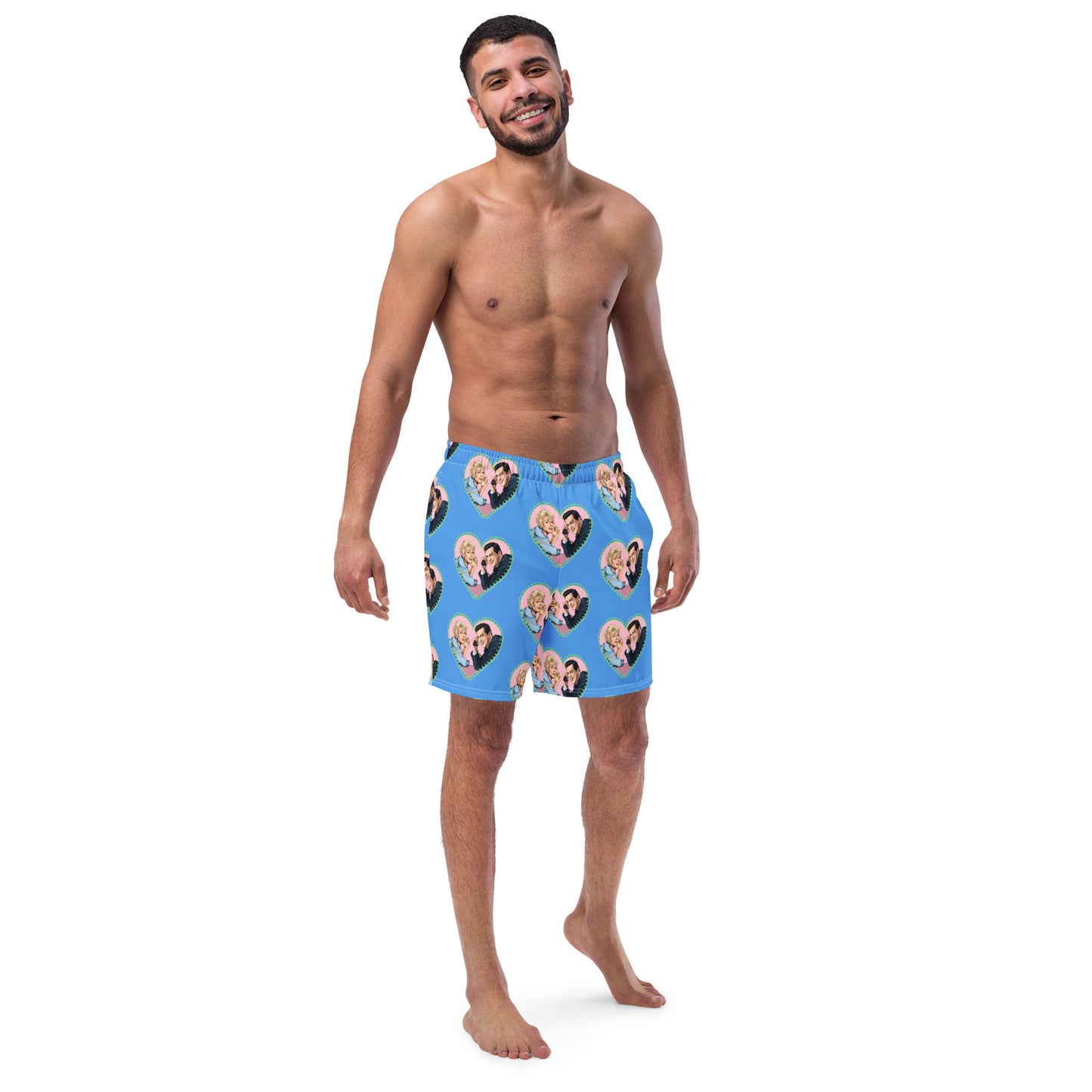 "The Party Line" Men's swim trunks